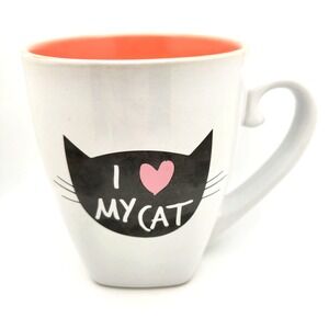 I Love My Cat Ceramic Coffee Mug 20 oz White Oversized Crazy Cat Lady